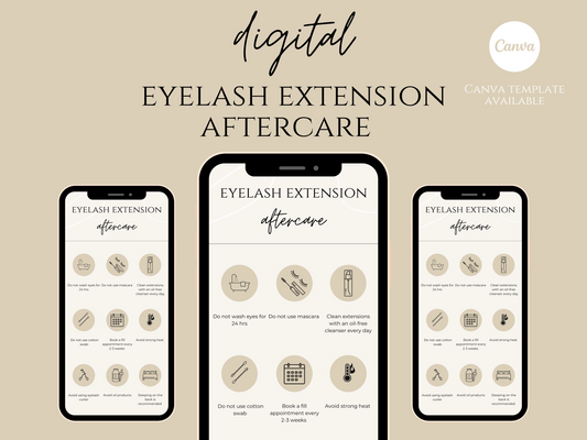 Digital Eyelash Aftercare Card