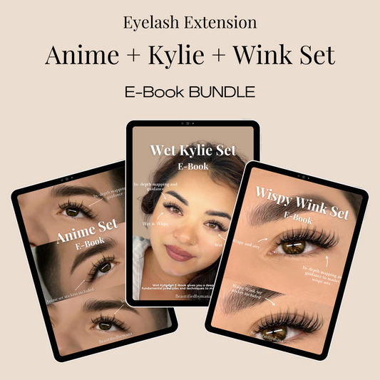 E-BOOK BUNDLE | Anime + Wet Kylie + Wispy Wink Set E-Book | Lash Sticker + Lash Simulation
