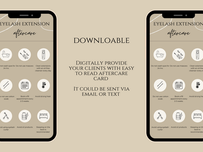 Digital Eyelash Aftercare Card