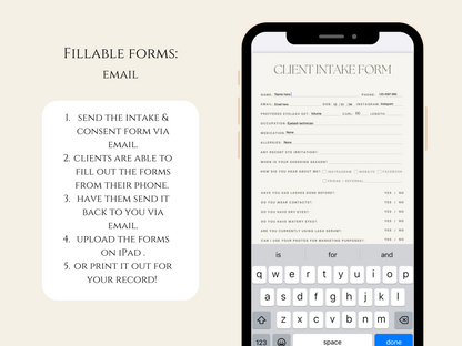 Digital Eyelash Client Record Book