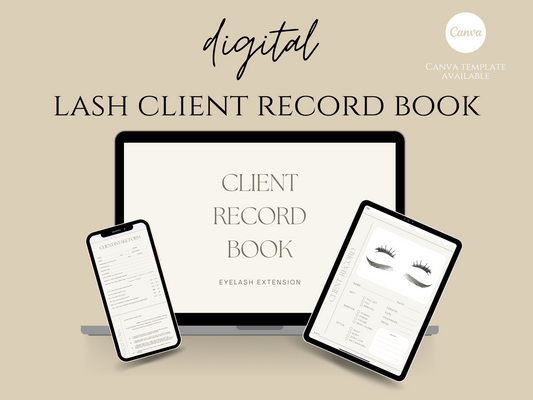 Digital Eyelash Client Record Book
